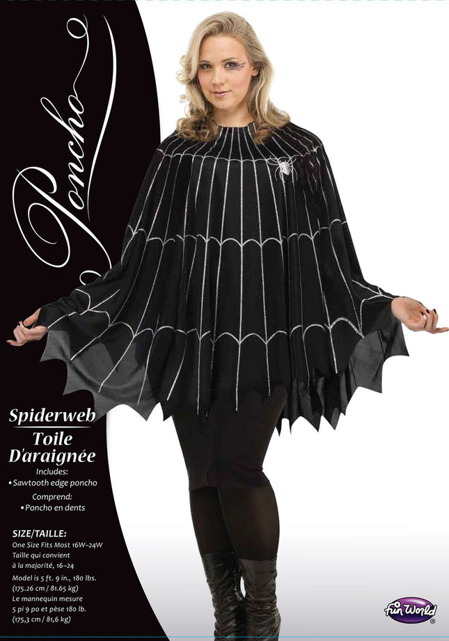 Plus Spider Web Ponchos- silver, packaging