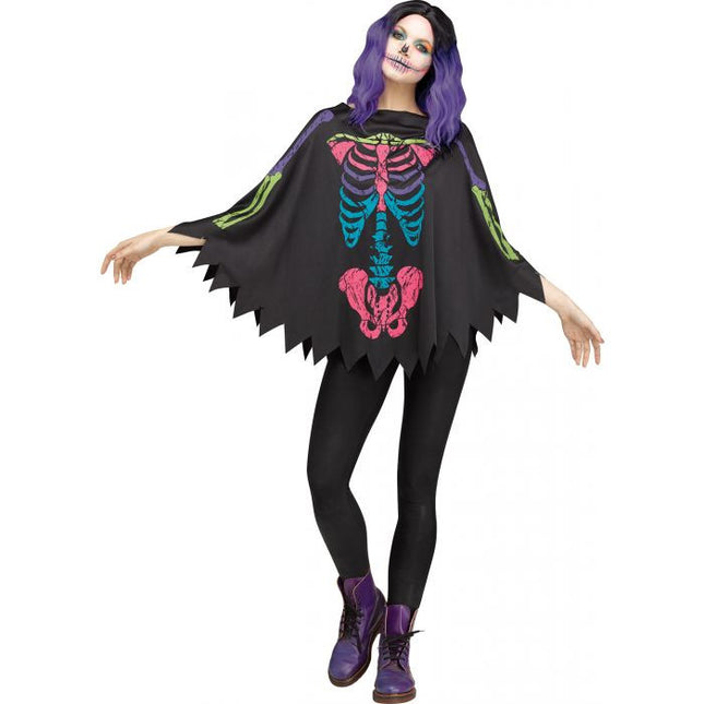 Skeleton Ponchos- colorful