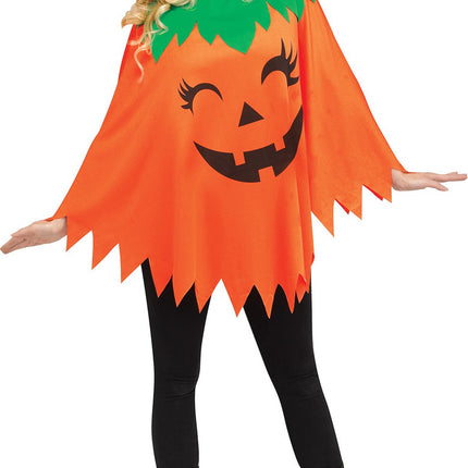 Classic Spooky Ponchos- pumpkin, front
