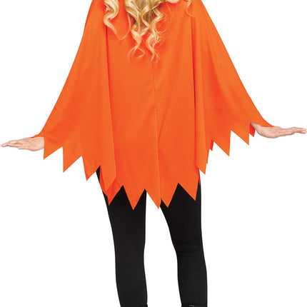 Classic Spooky Ponchos- pumpkin, back
