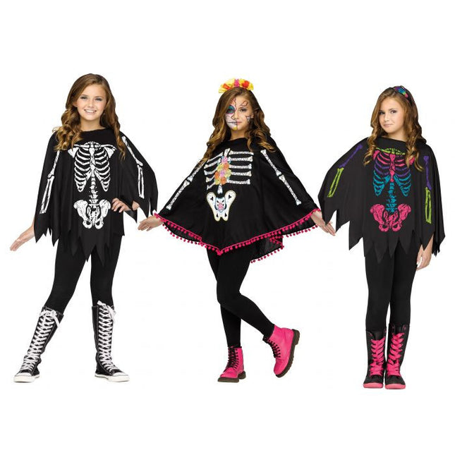 Child Skeleton Ponchos