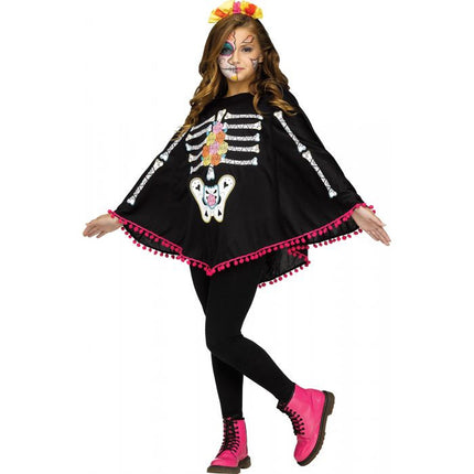Child Skeleton Ponchos- day of the dead