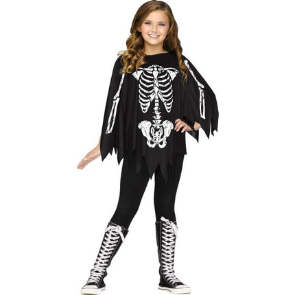 Child Skeleton Ponchos- black and white