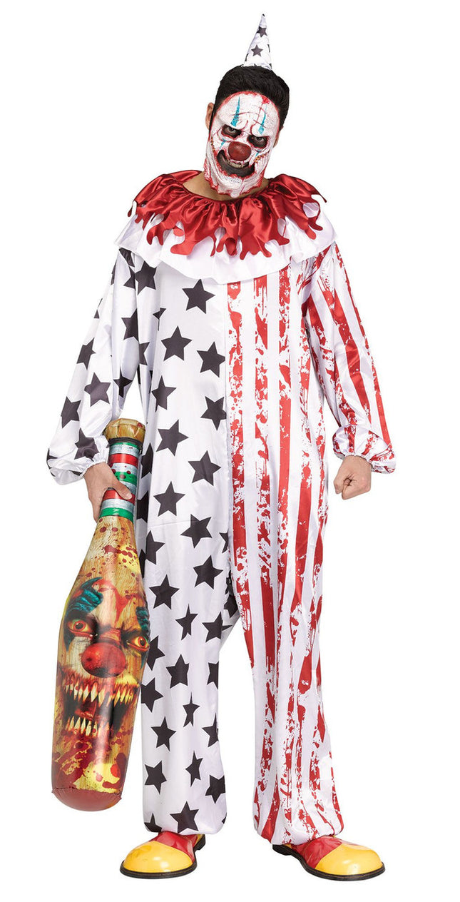 Killer Clown Inflatable Weapons- bat, held by model