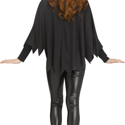 Adult Pumpkin Ponchos- black back view
