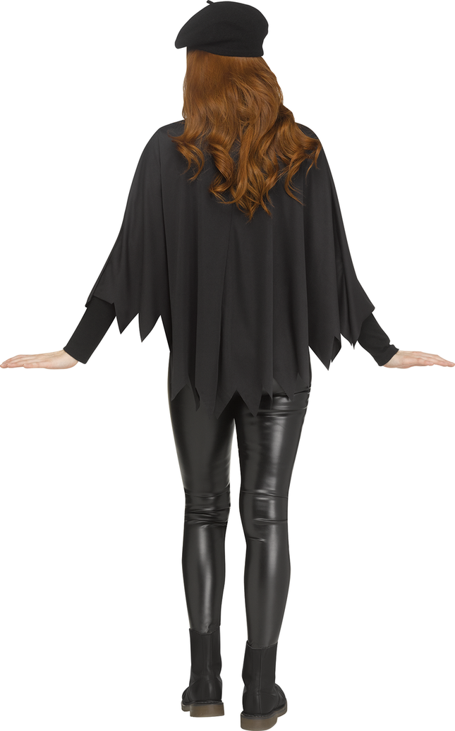 Adult Pumpkin Ponchos- black back view