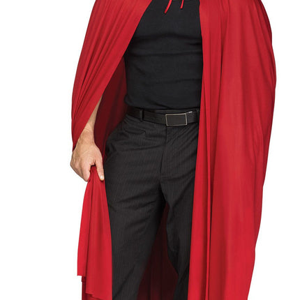 68" Hooded Capes- red, worn by male model
