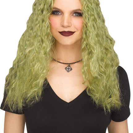 Crimped Sorceress Wigs- green