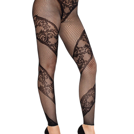 Blk Lace & Net Illusion Tights