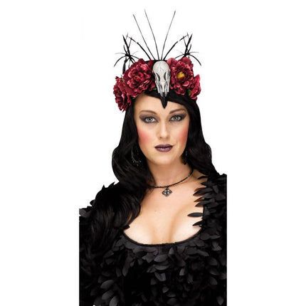 Raven Mistress Floral Headbands- red