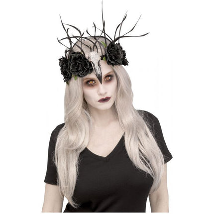 Raven Mistress Floral Headbands- black and white