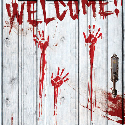 Creepy Look Door Covers- bloody welcome