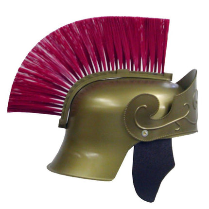 Plastic Roman helmet with red brush