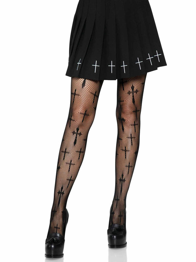 Worship Me Net Tights- front view