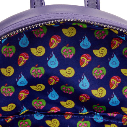 Disney Villains Triple Pocket Glow In The Dark Mini Backpack- inside lining print