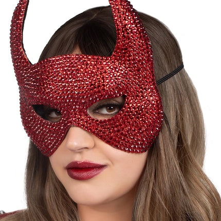 Rhinestone Devil Mask