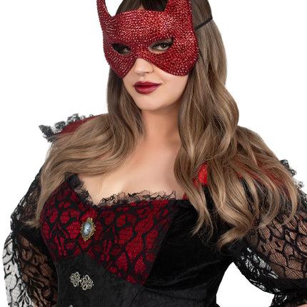 Rhinestone Devil Mask