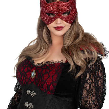 Rhinestone Devil Mask