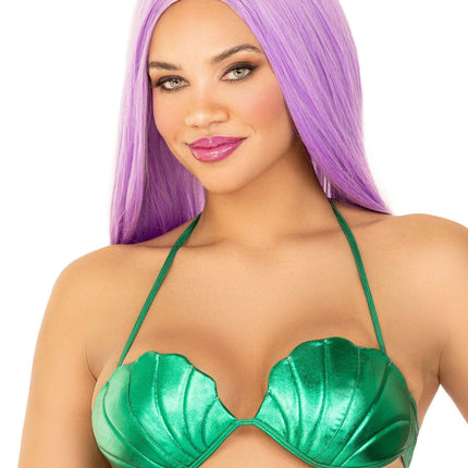 Green Mermaid Shell Bra