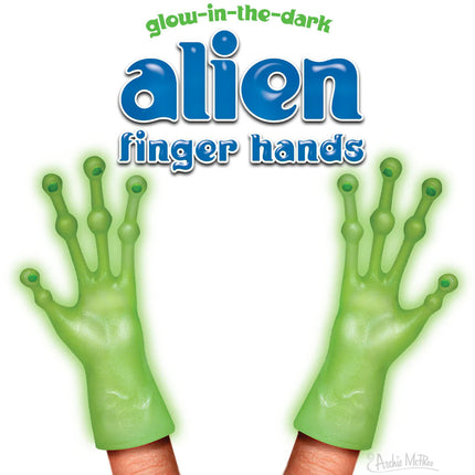 Glow In The Dark Alien Hand Finger Puppet