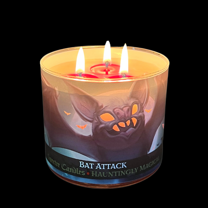 Bat Attack Color Changing Candle (15oz)- burning
