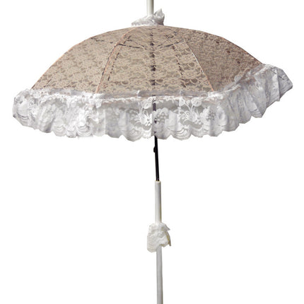 PARASOL DLX LACE RUFFLE PINK