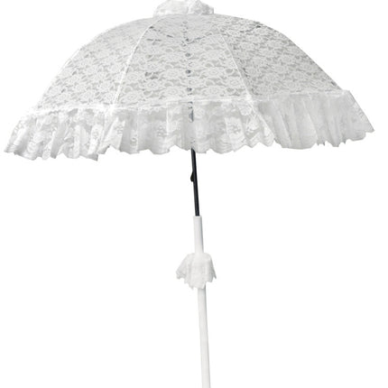 PARASOL DLX LACE RUFFLE WHITE