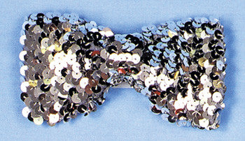 BOW TIE SEQUIN SILVER