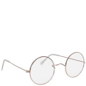 Round granny glasses gold frame, clear lens
