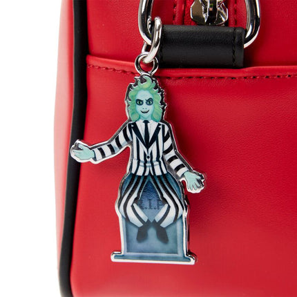 Beetlejuice Graveyard Sign Glow In The Dark Crossbody Bag- zipper charm
