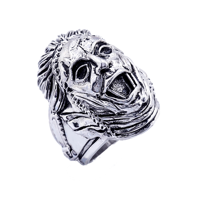 Texas Chainsaw Massacre Leatherface Silver-Plated Brass Ring