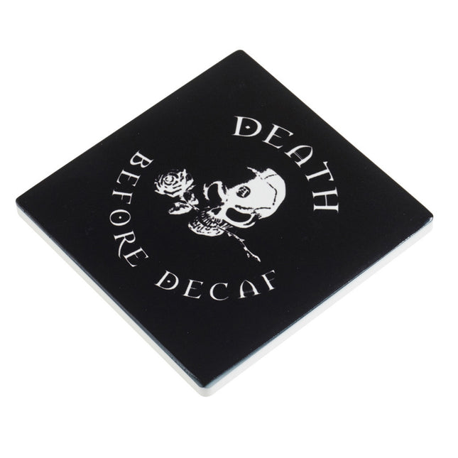Death Before Decaf Coaster- flat view