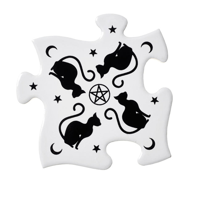 Black Cats Coaster Set- single coaster