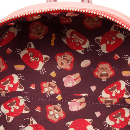 Pixar Turning Red Panda Cosplay Mini Backpack- inside lining print