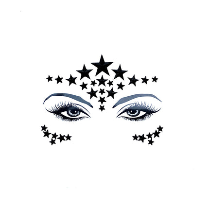 Face Crystals Night Walker Stars Black