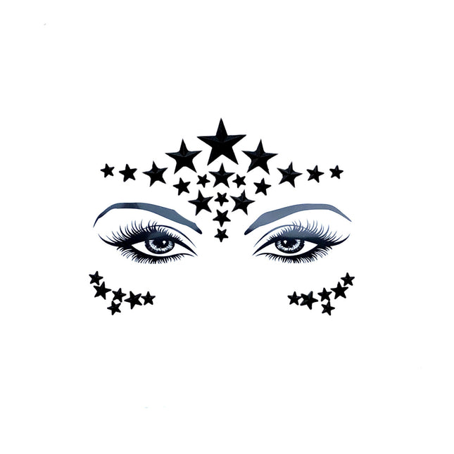 Face Crystals Night Walker Stars Black