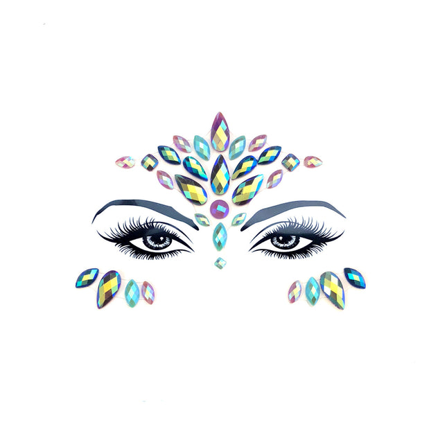 Face Crystals Aphrodite Green/Blue