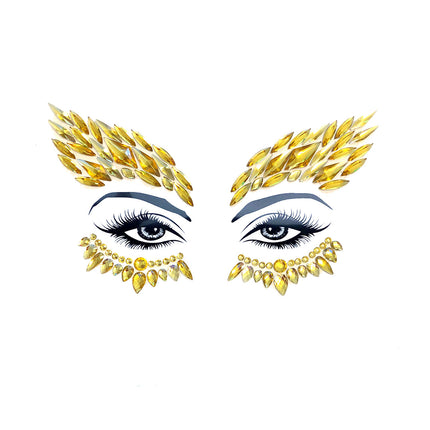 Face Crystals Golden Eye Wings