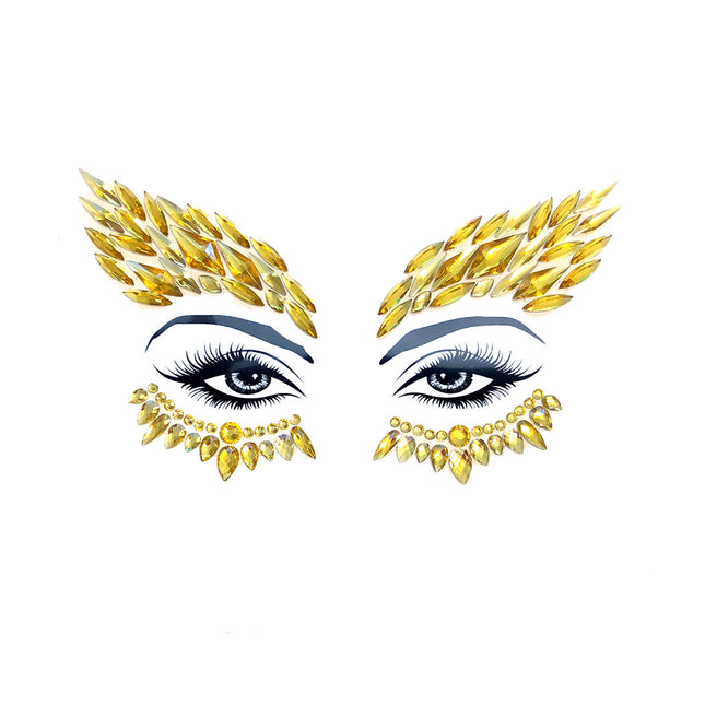 Face Crystals Golden Eye Wings
