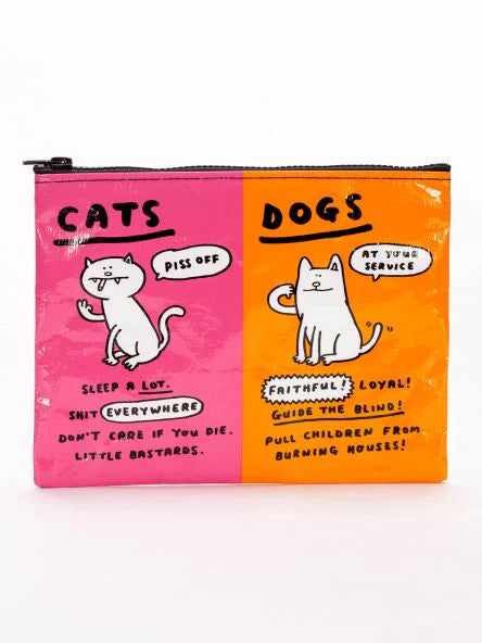 Cats & Dogs Zipper Pouch- front view