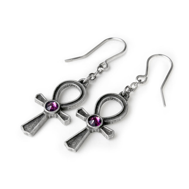 Ankh Of Osiris Earrings- angled view