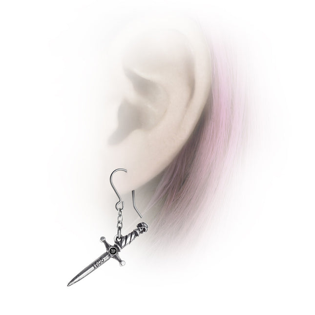 Hand Of Macbeth Earrings- on mannequin