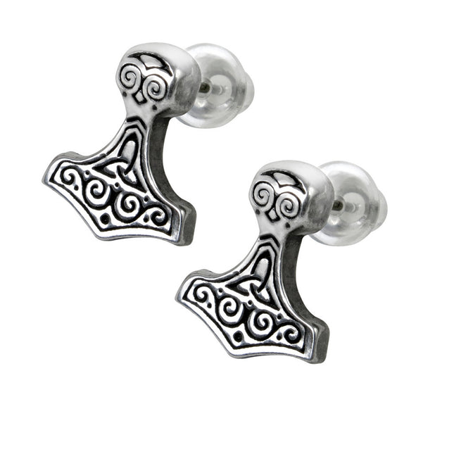 Thor Hammer Earstuds- angled view