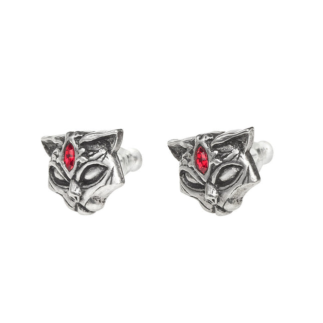 Sacred Cat Earrings- angled view
