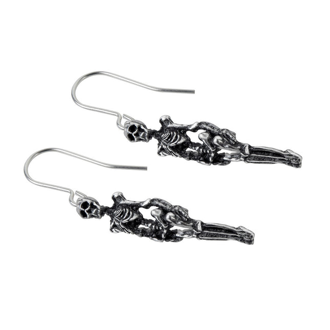 Skeleton Earrings- angled view