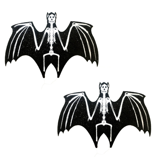 Pasties Skeleton Bat Glow Black