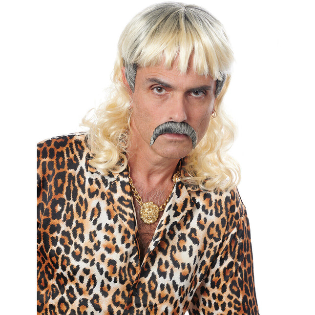 Joe Exotic Tiger King mullet wig and mustache kit