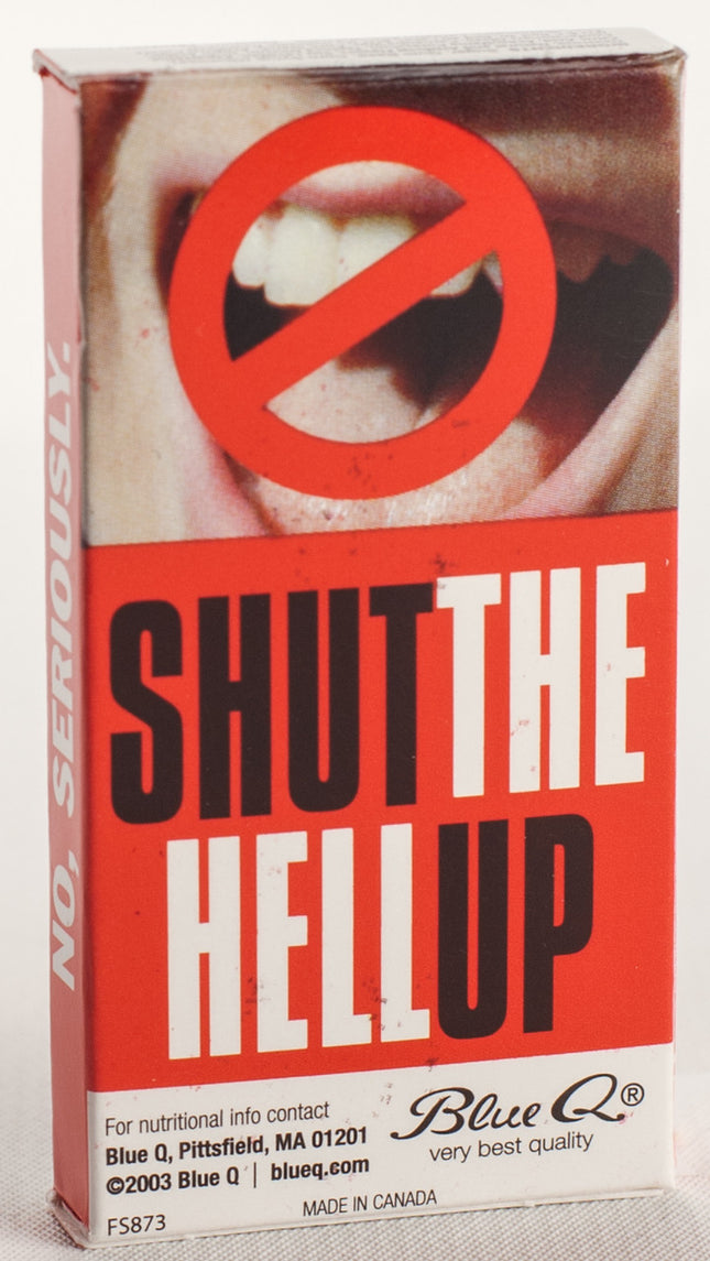 Shut The Hell Up Gum- back of package