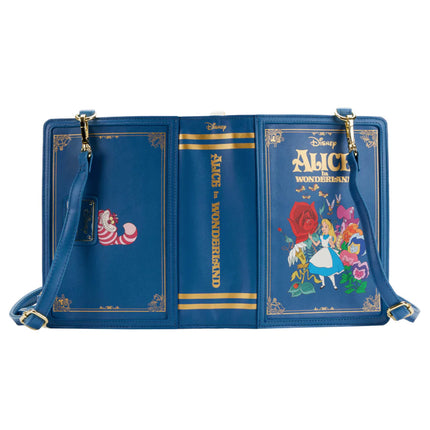 Alice In Wonderland Book Convertible Crossbody Bag- open front view