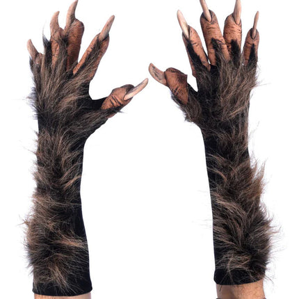 Brown Wolf Gloves- top view